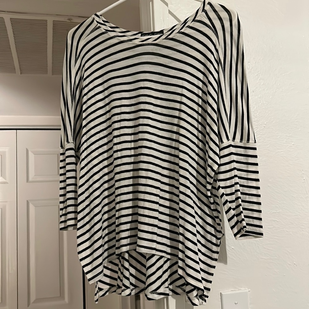 Black and White Striped Top